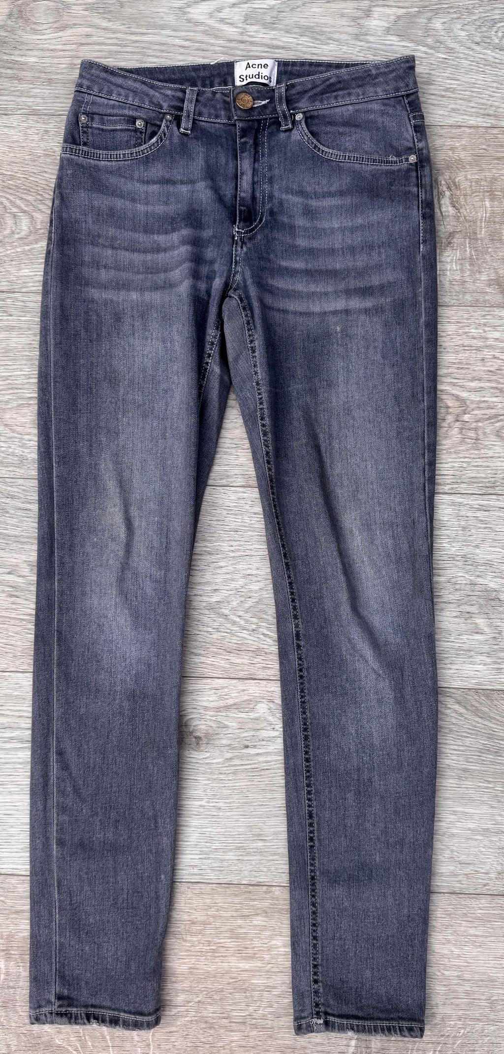 Acne Studios Womens Skin 5 LT Raven Jeans W27 L32 Grey Skinny