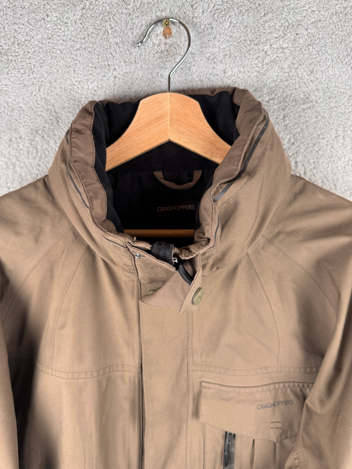 Craghoppers Gore-Tex Mens Jacket XL Brown Waterproof Hooded Hiking