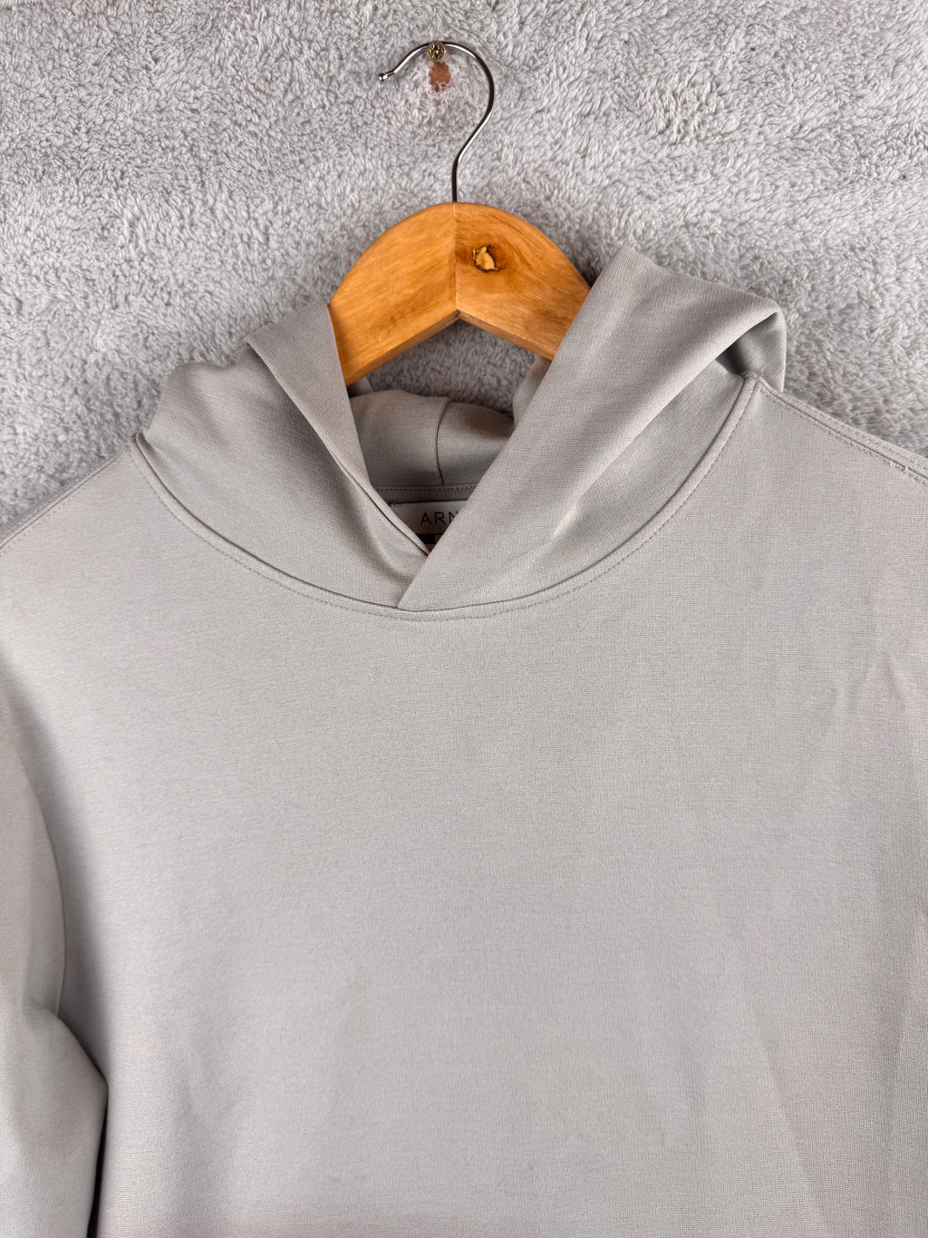 ARNE Mens Grey Essential Pullover Hoodie Sweatshirt Minimalist Size Medium