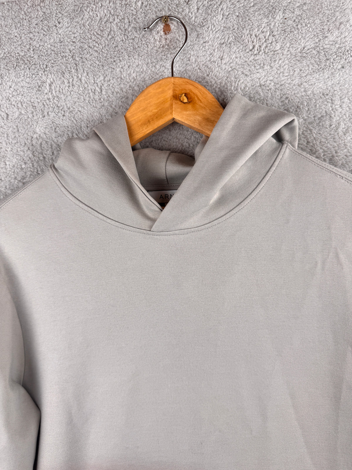 ARNE Mens Grey Essential Pullover Hoodie Sweatshirt Minimalist Size Medium