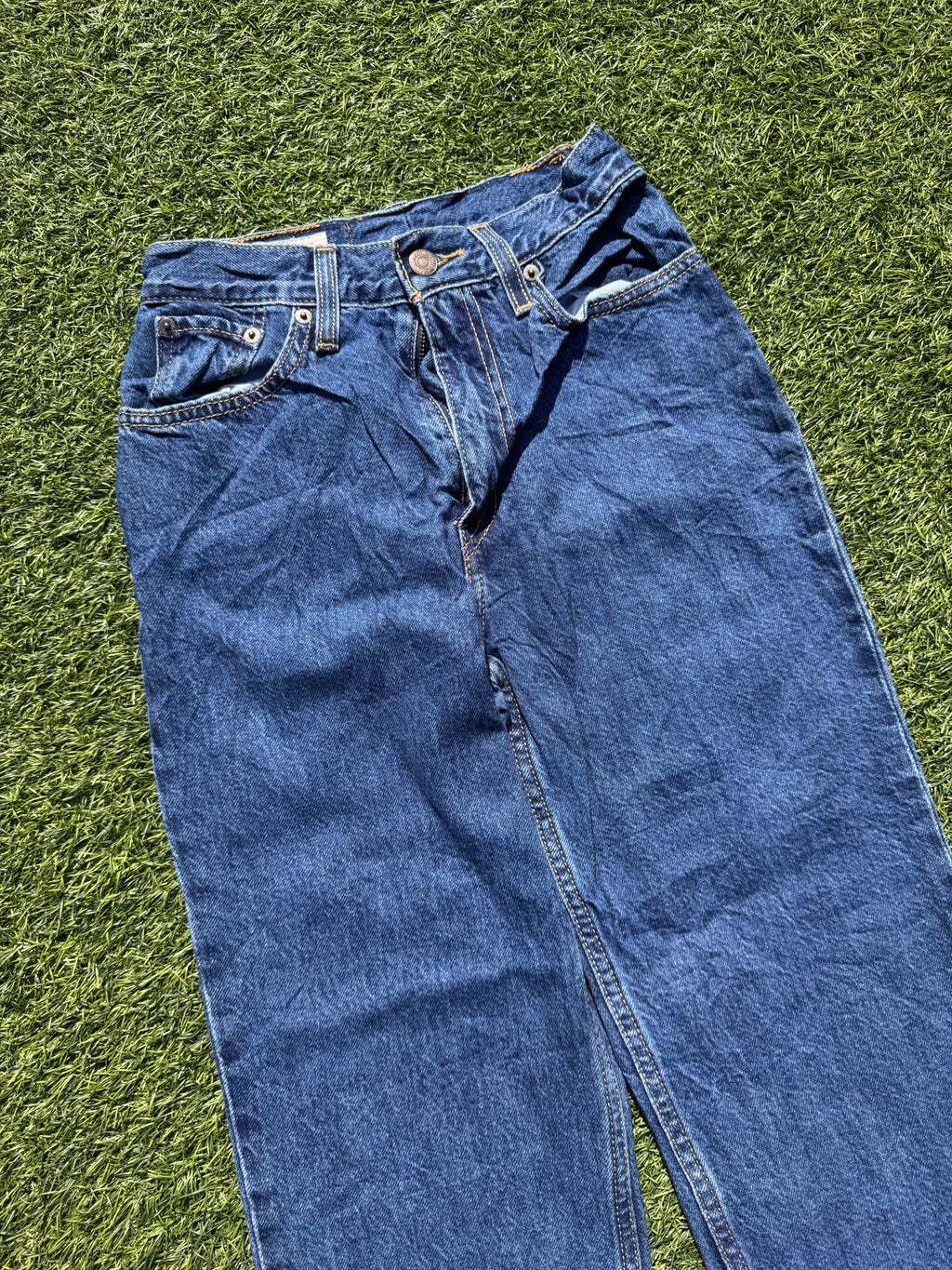 Levis Premium Womens Jeans W27 L30 Blue Denim Straight Leg High Rise 501