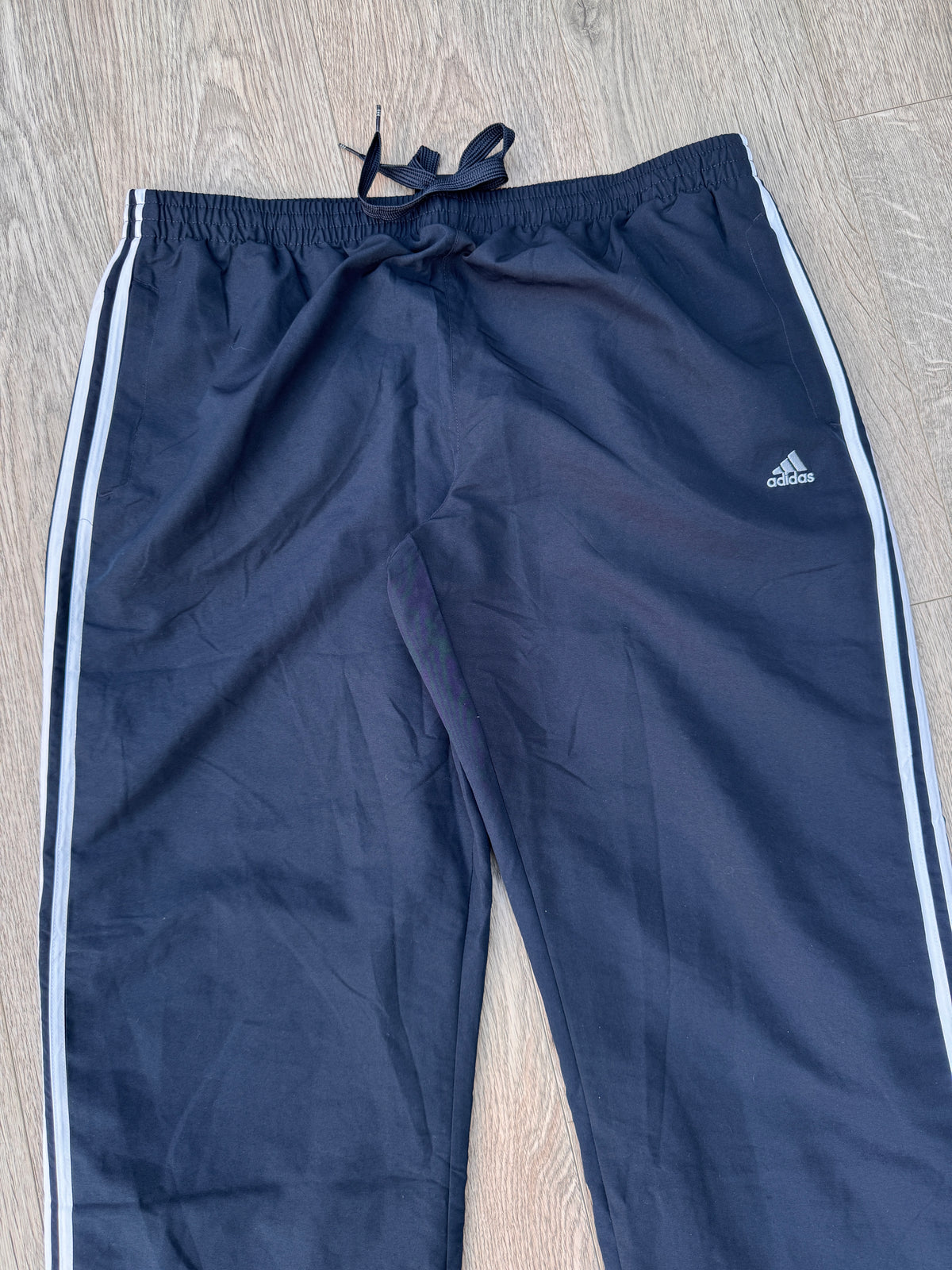 Adidas Essentials Track Pants Mens 2XL Navy 3 Stripe Lined Joggers