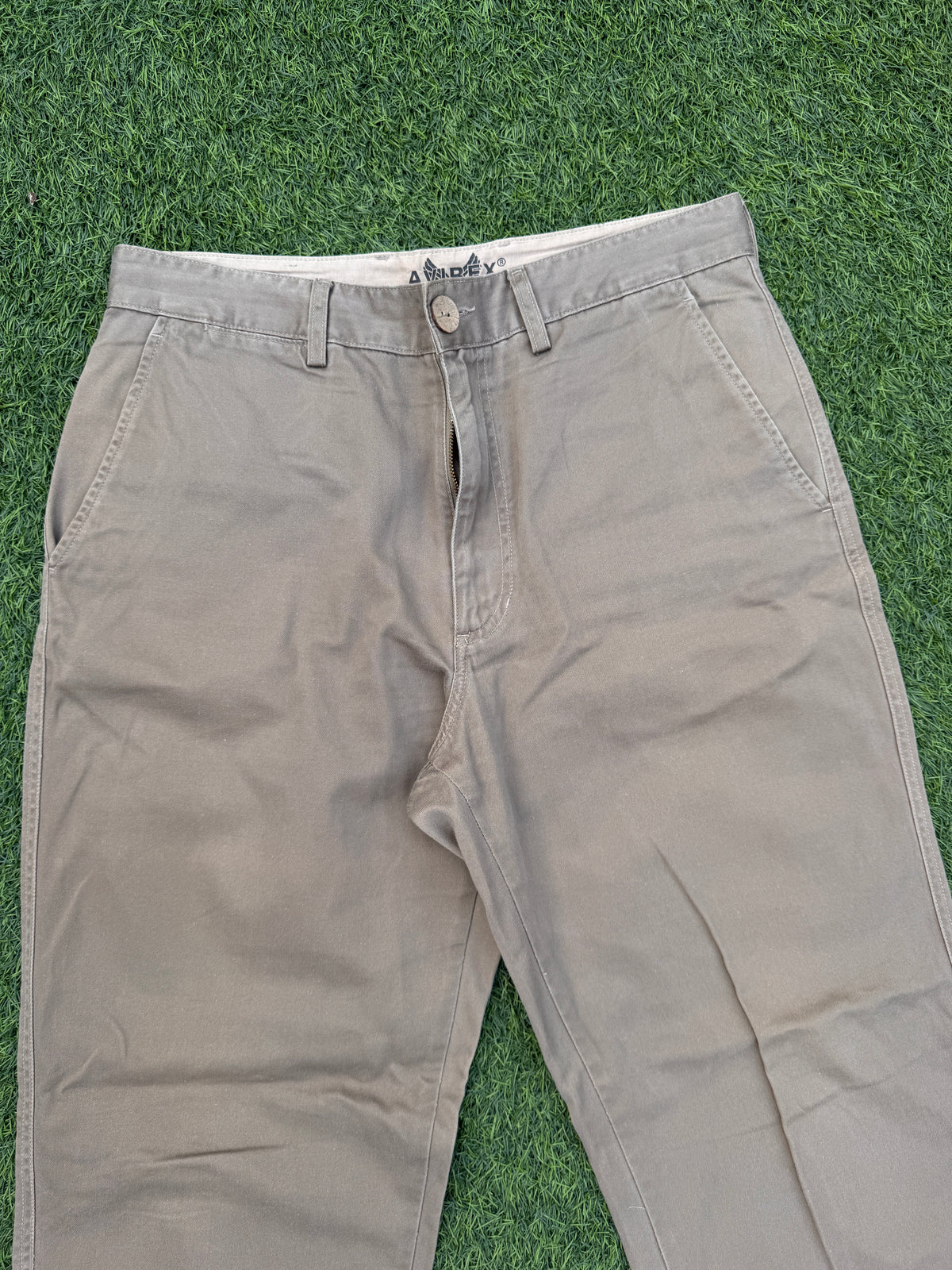 Avirex Mens Chino Trousers Size W34 L30 Beige Stone Straight Leg