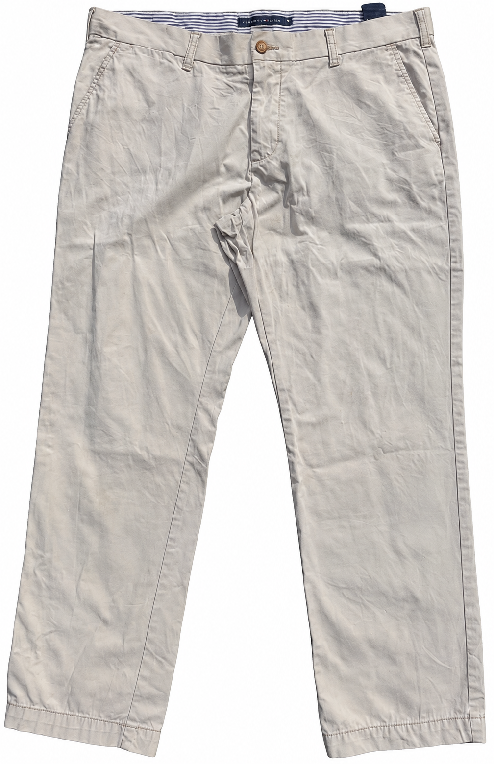 Tommy Hilfiger Mens Chino Trousers W38 L32 Beige Tailored Fit