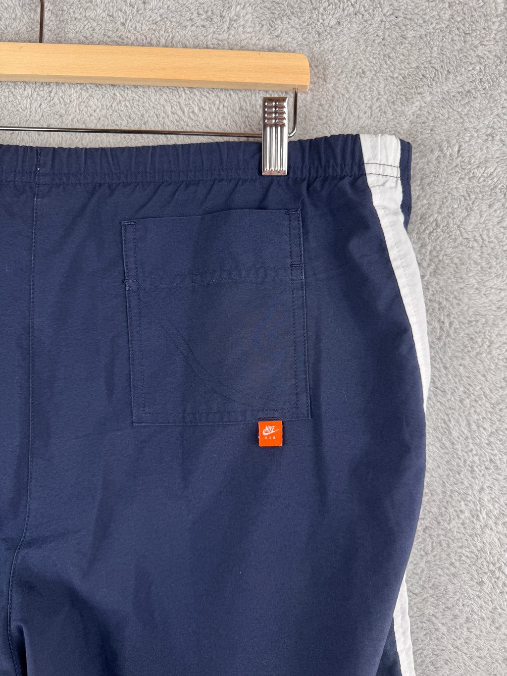 Nike Air Mens XL Navy 3/4 Track Pants Cropped Trousers Y2K Retro Swoosh