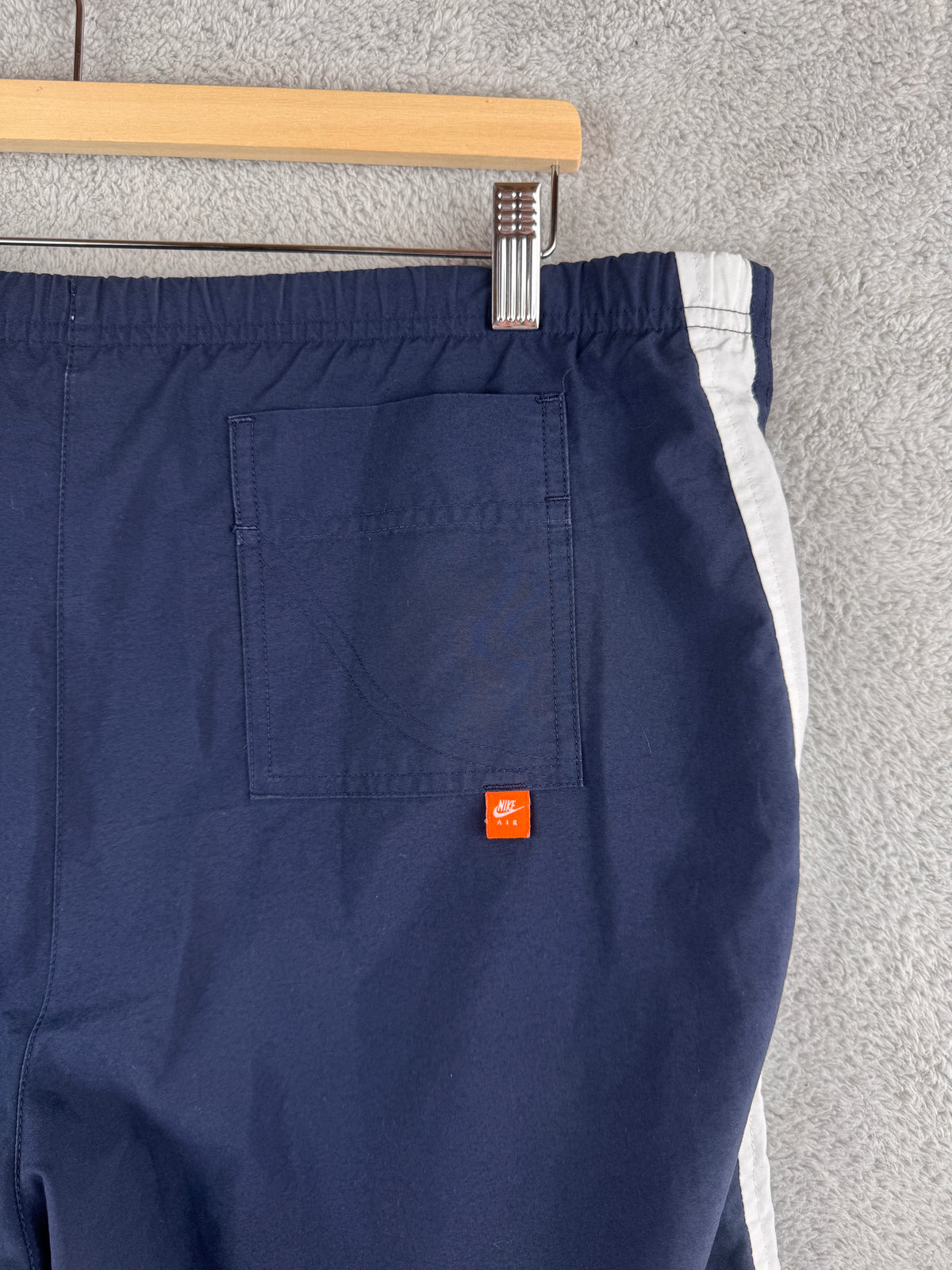 Nike Air Mens XL Navy 3/4 Track Pants Cropped Trousers Y2K Retro Swoosh