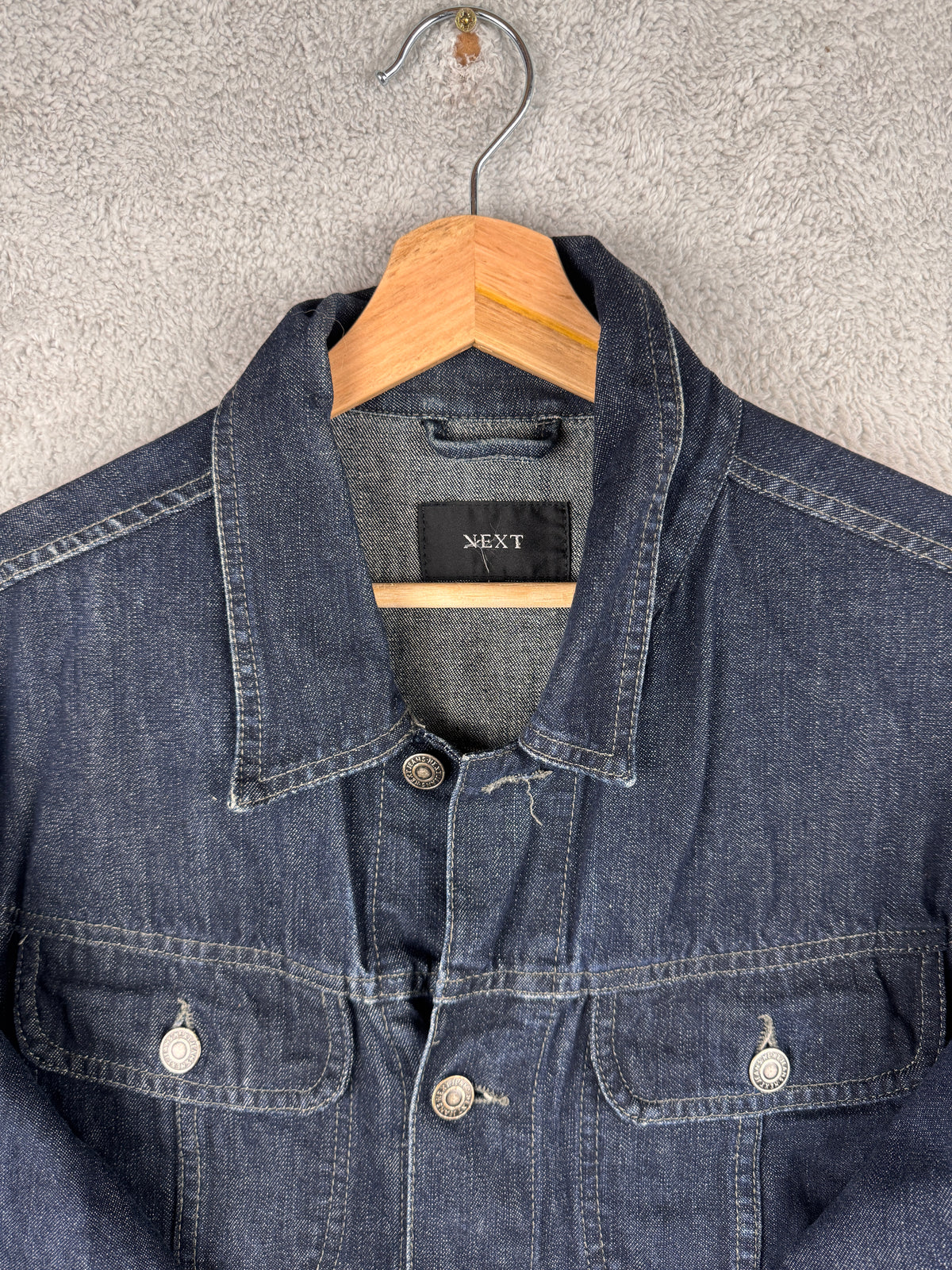Next Womens Denim Jacket Large Dark Blue Indigo Trucker Western