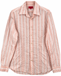 Hugo Boss Mens Shirt Medium Pink White Stripe Long Sleeve