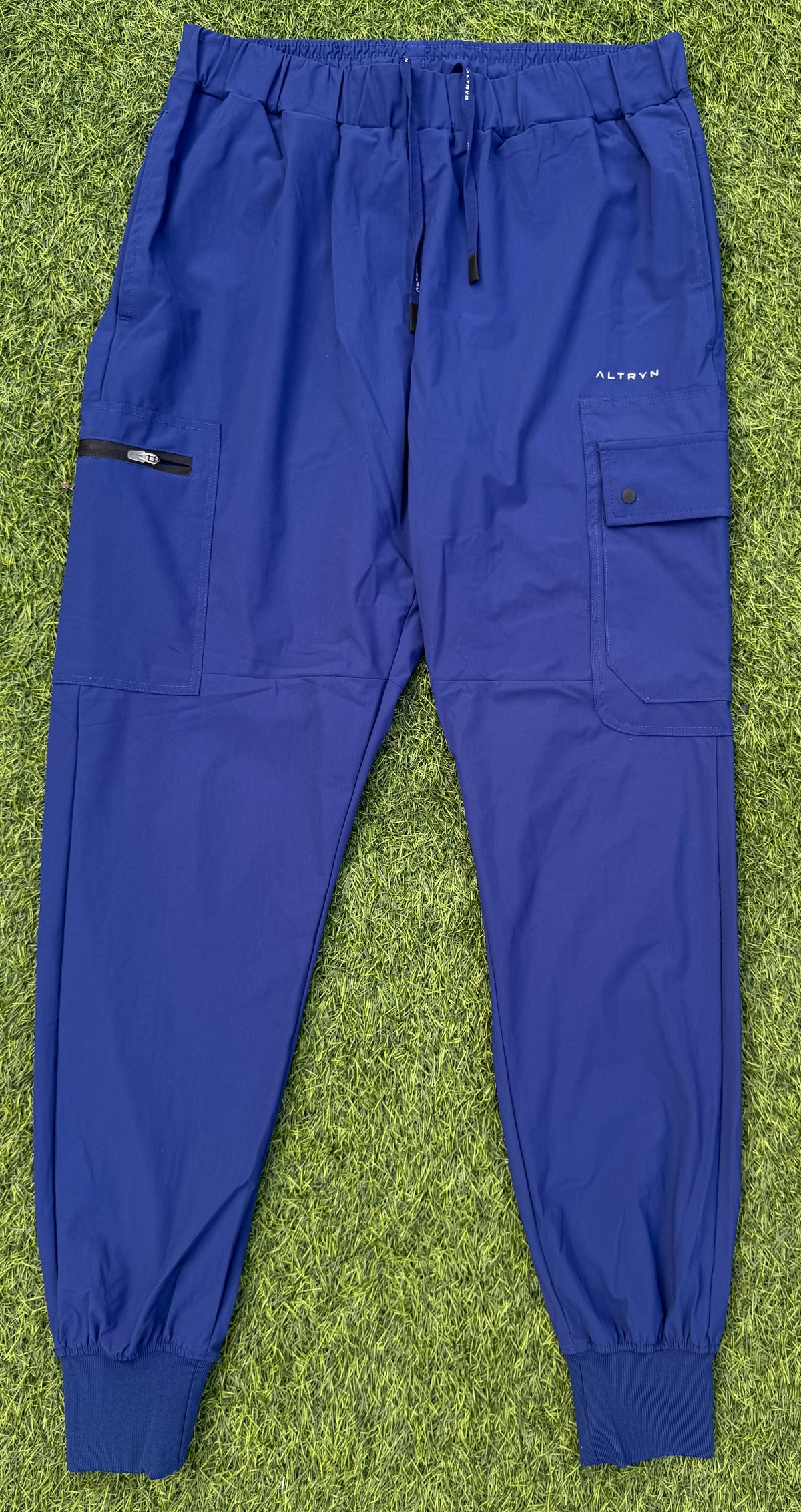 ALTRYN Mens Cargo Trousers Size Medium Blue Utility Joggers Technical