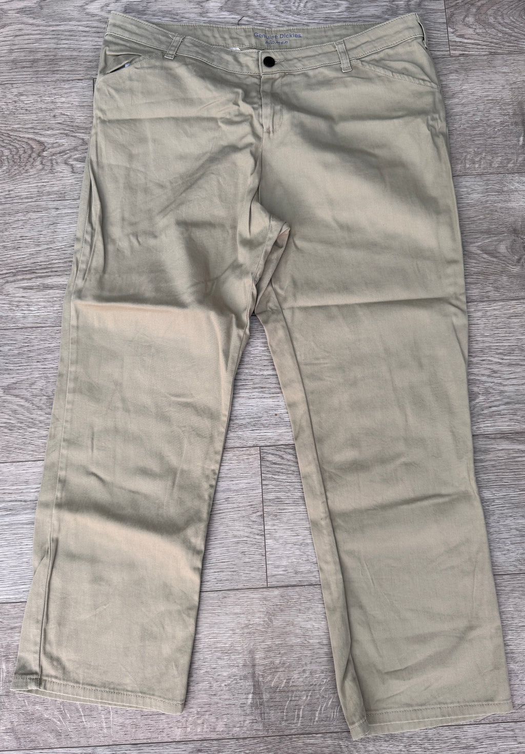 Dickies Womens Relaxed Fit Chino Trousers Beige Stone Workwear W 38 L 28