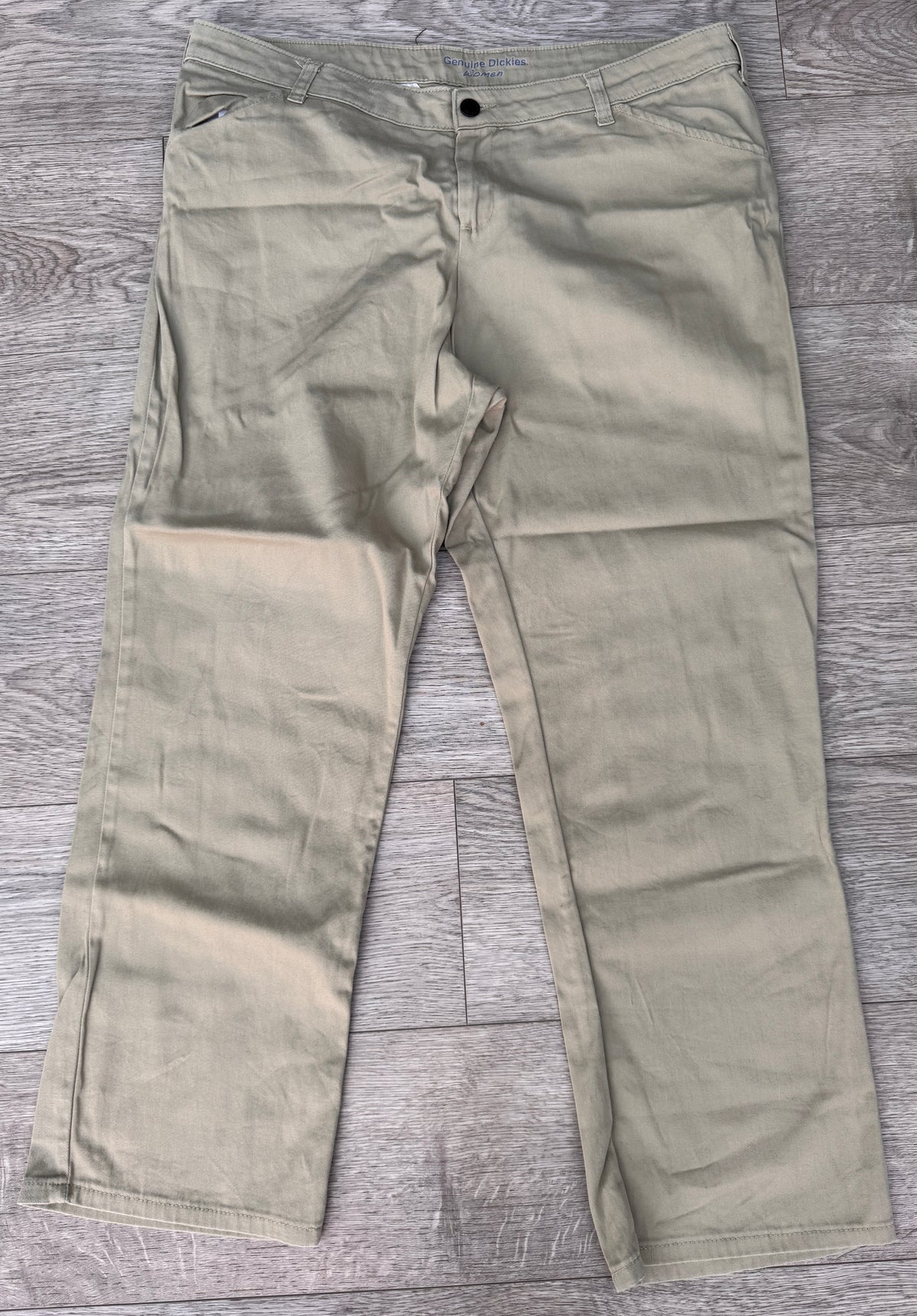 Dickies Womens Relaxed Fit Chino Trousers Beige Stone Workwear W 38 L 28