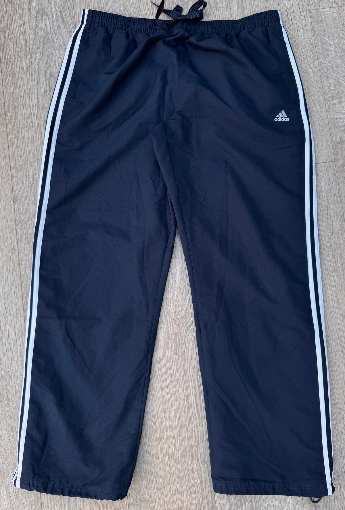Adidas Essentials Track Pants Mens 2XL Navy 3 Stripe Lined Joggers
