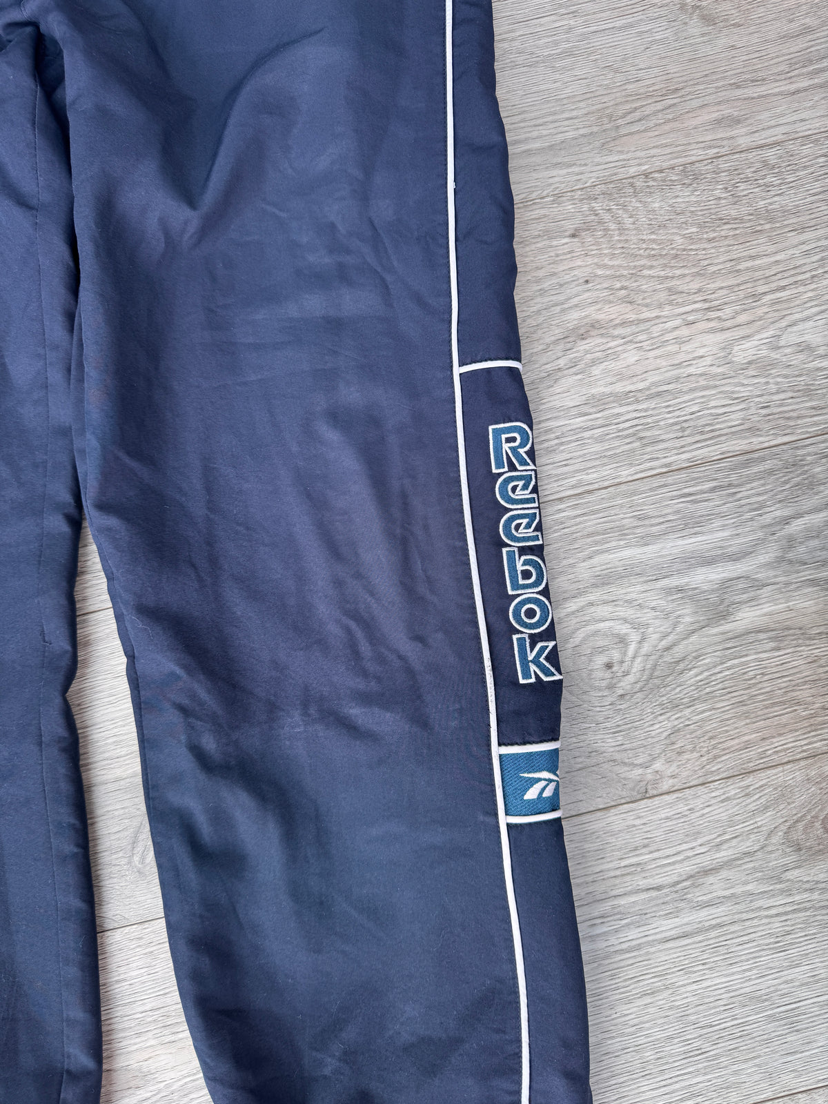 Vintage Reebok Mens Navy Blue Tracksuit Bottoms Size XL Retro