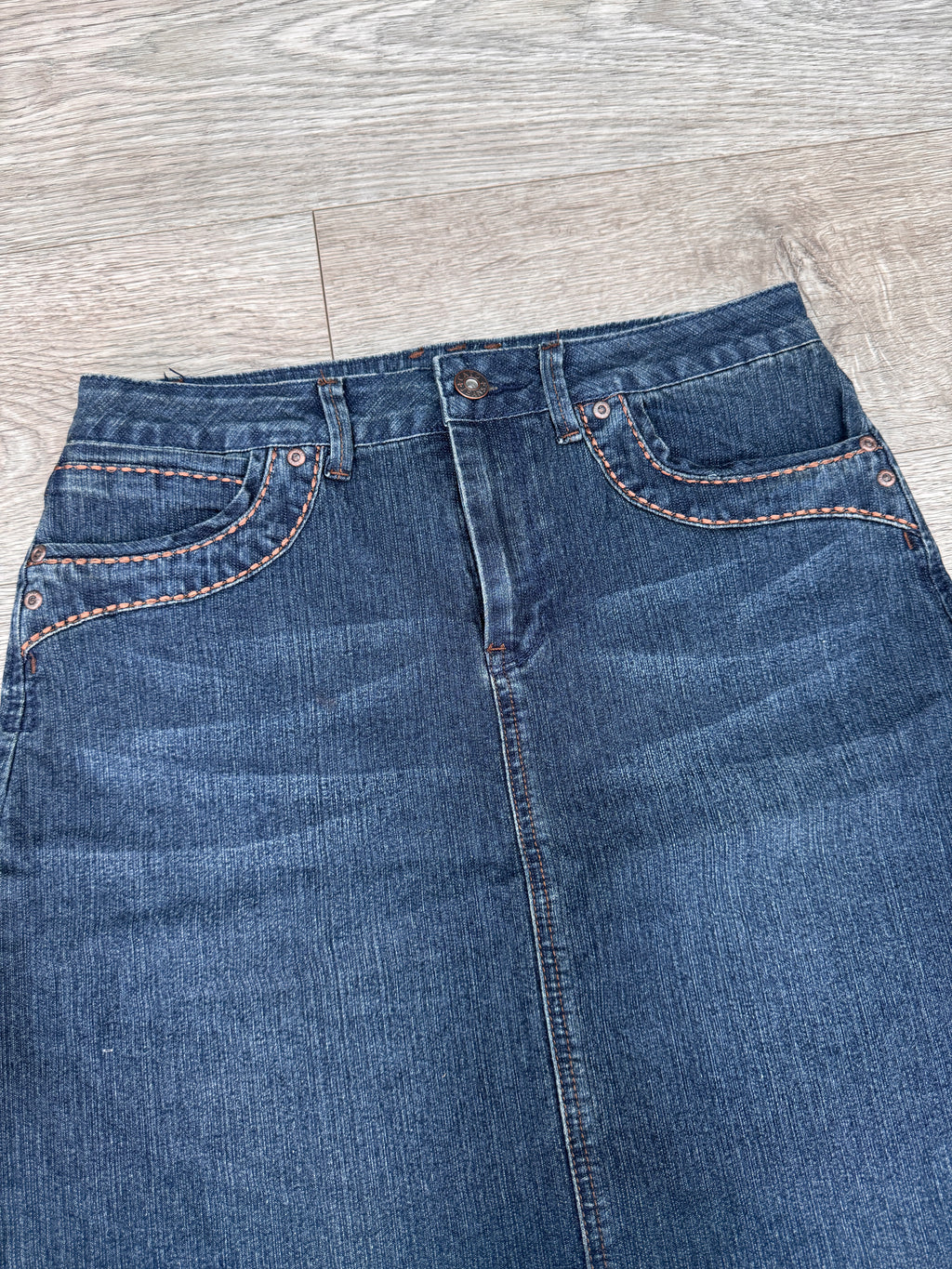 Cato Womens Y2K Blue Denim Skirt Size 6 A Line Western McBling Embellished