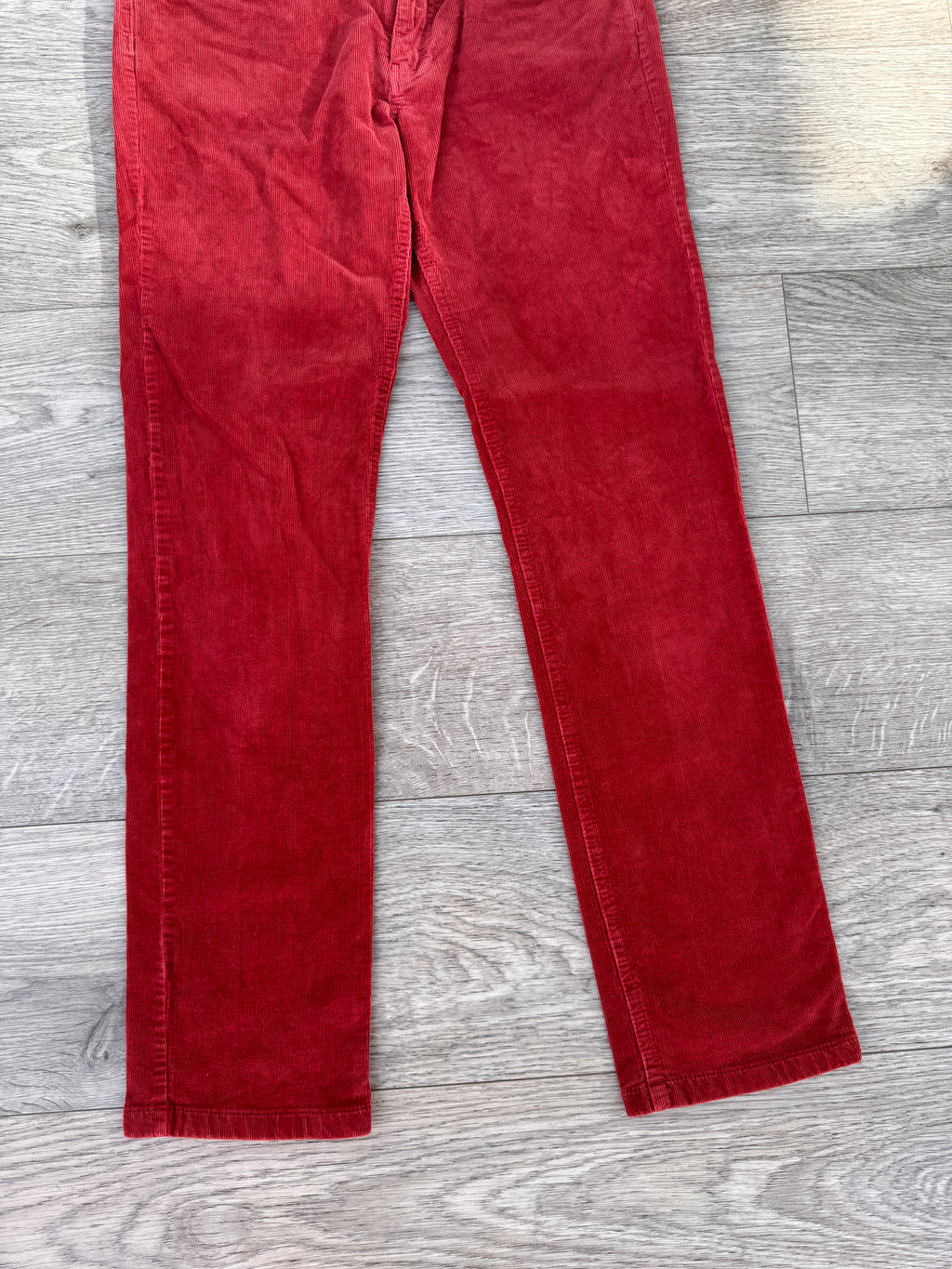 Tommy Hilfiger Womens Red Corduroy Trousers Size 6 W30 L28 Straight Leg Jeans