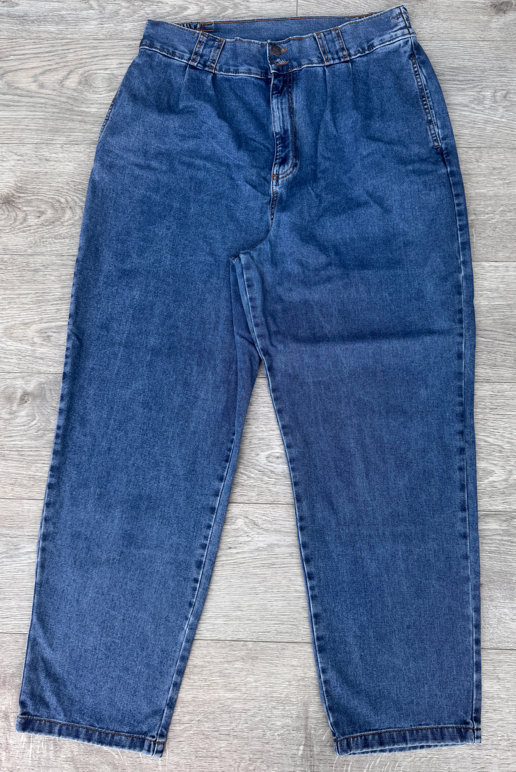 Lucy & Yak Womens Jeans W36R L30 Blue Denim Wide Leg Baggy Relaxed Fit