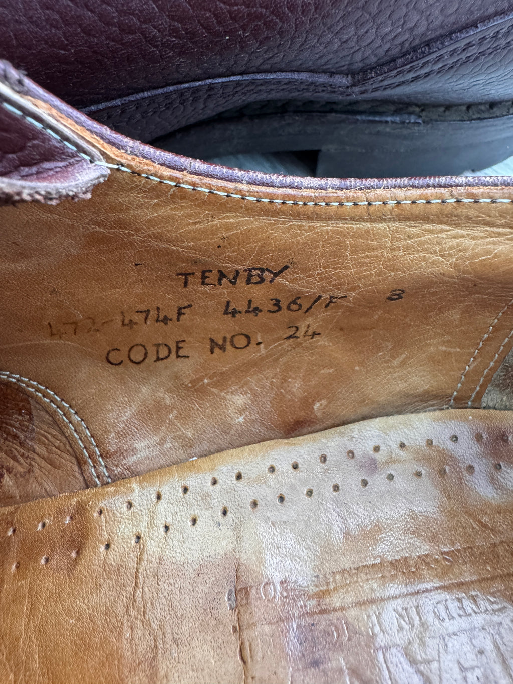 Vintage Joseph Cheaney Mens Brown Leather Derby Shoes UK 8 Made England