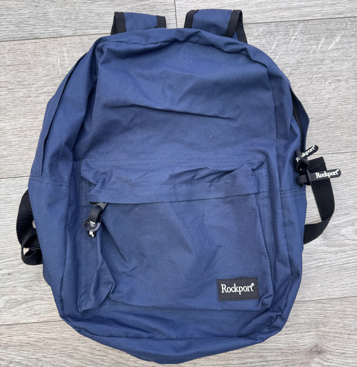 Rockport Backpack Navy Blue Rucksack Travel Work School Bag Zip Pockets
