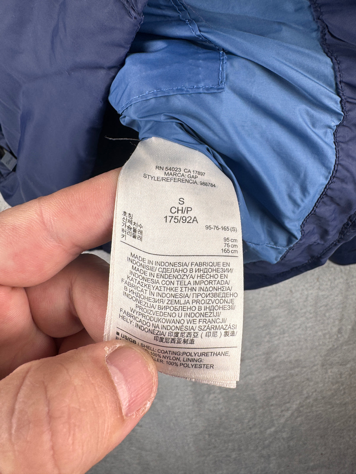 GAP PrimaLoft Mens Small Navy Blue Puffer Jacket Winter Padded