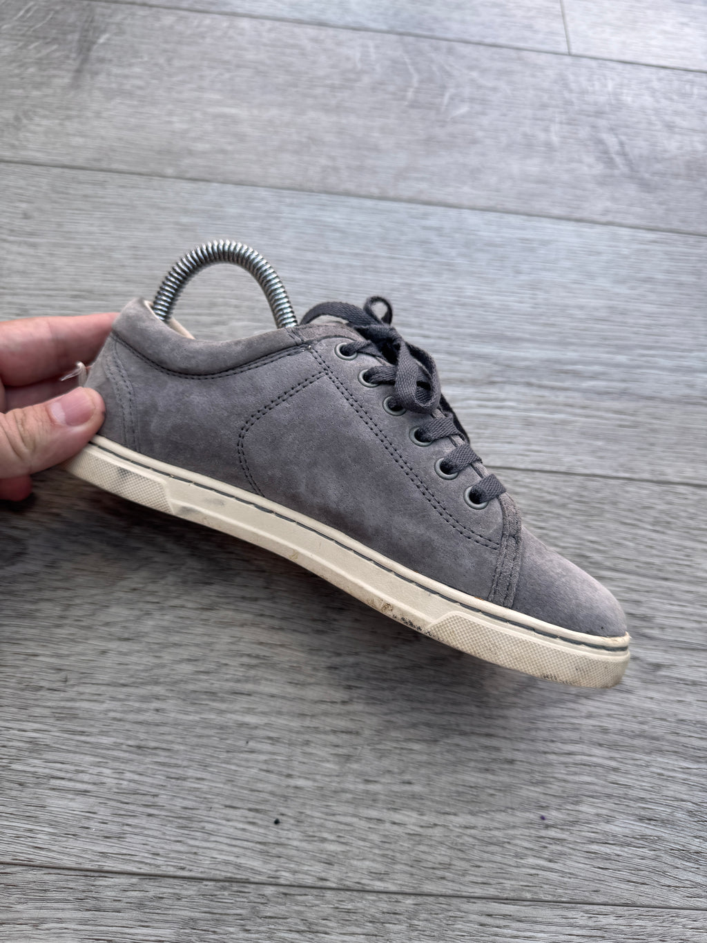 UGG Womens Grey Suede Lace Up Trainers Shoes Sneakers UK 3.5