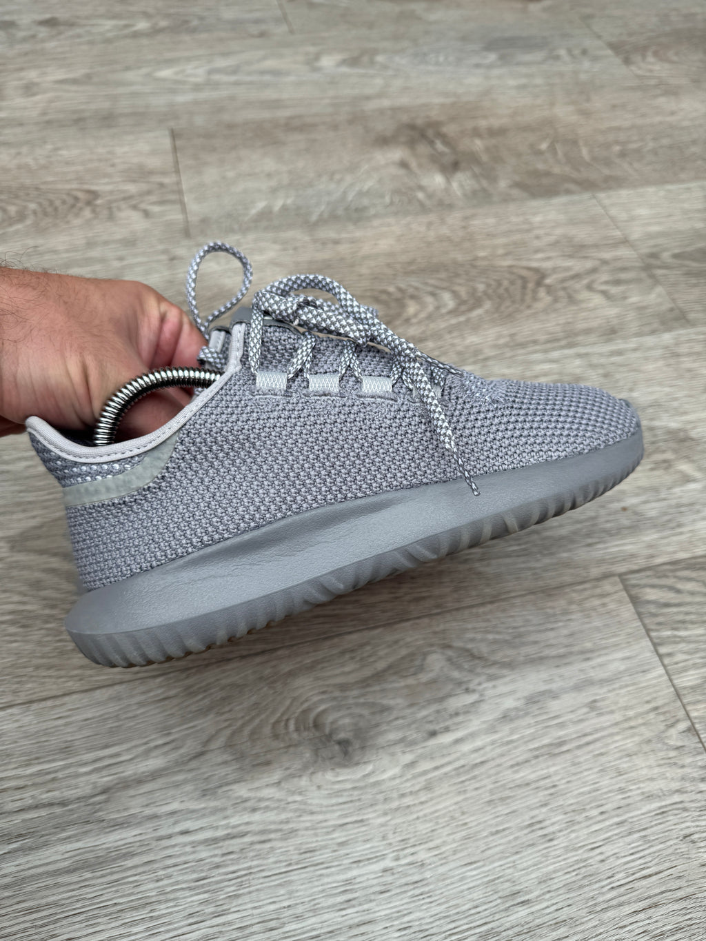 Adidas Tubular Shadow Primeknit Trainers Grey Mens Womens UK 5