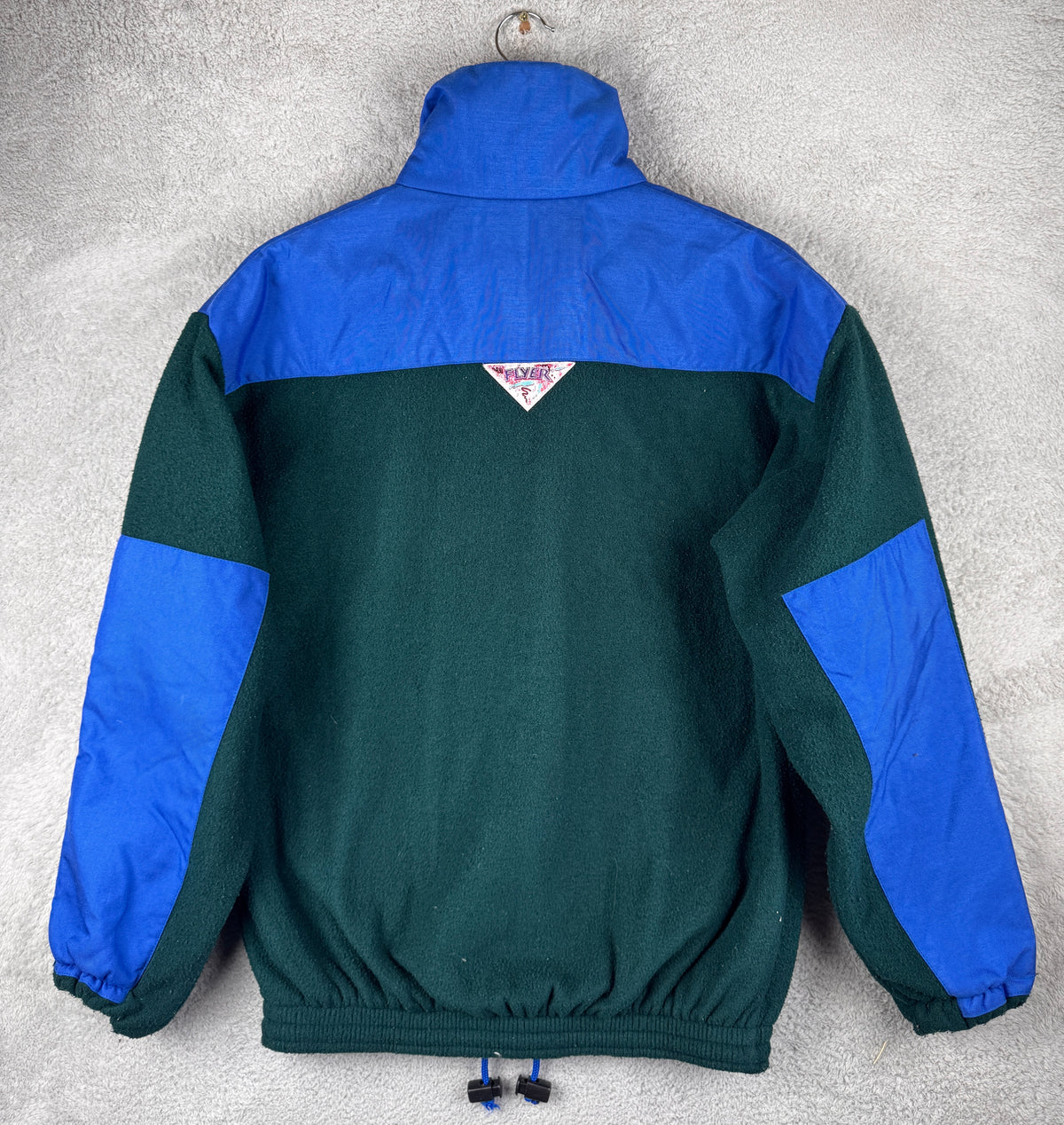 Vintage 90s Flyer Italy Mens Medium Fleece Jacket Green Blue Aconcagua 97 Retro