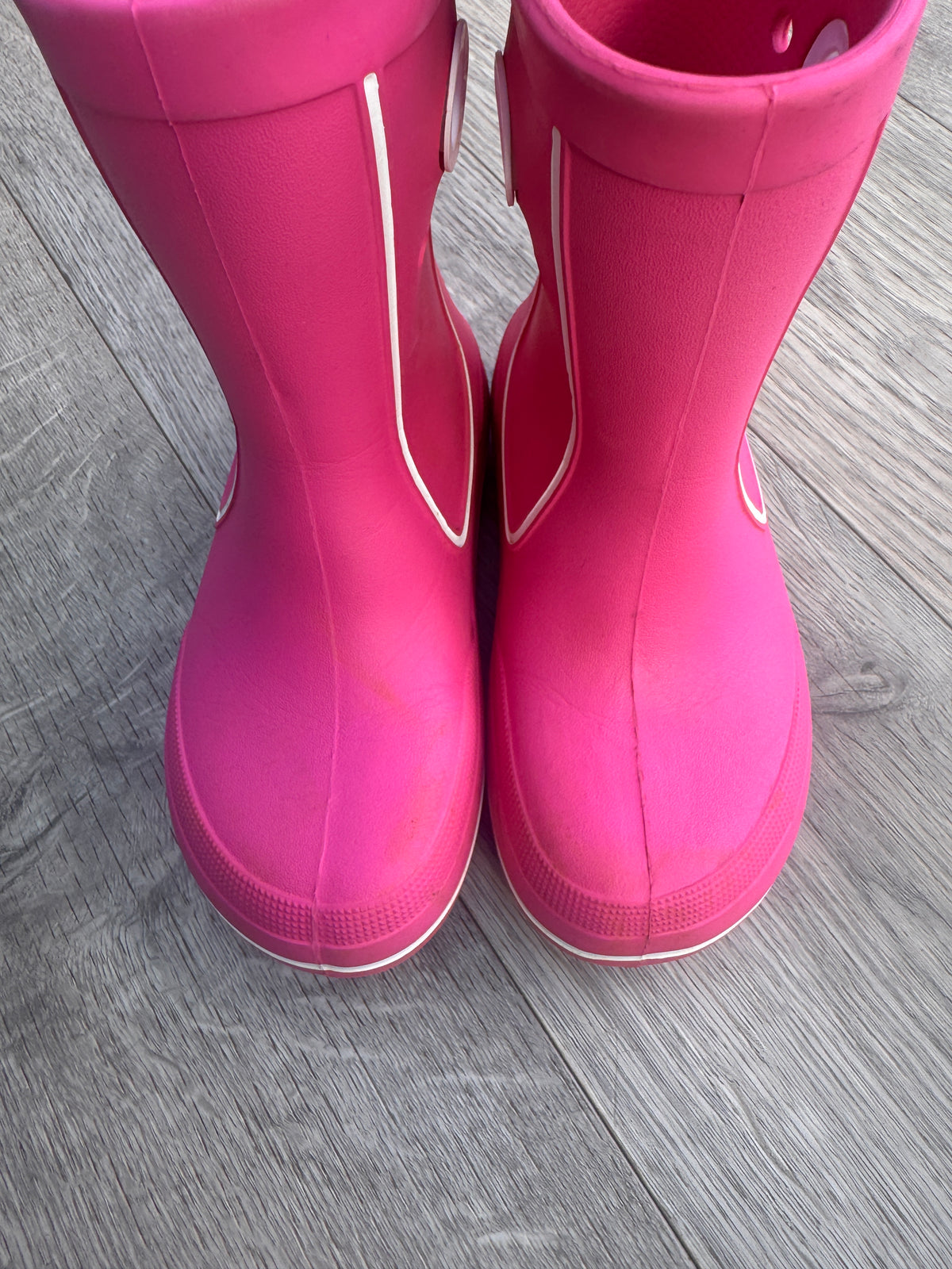Crocs Kids Wellies Pink Rain Boots Waterproof Girls Size J1 11018 Wellington