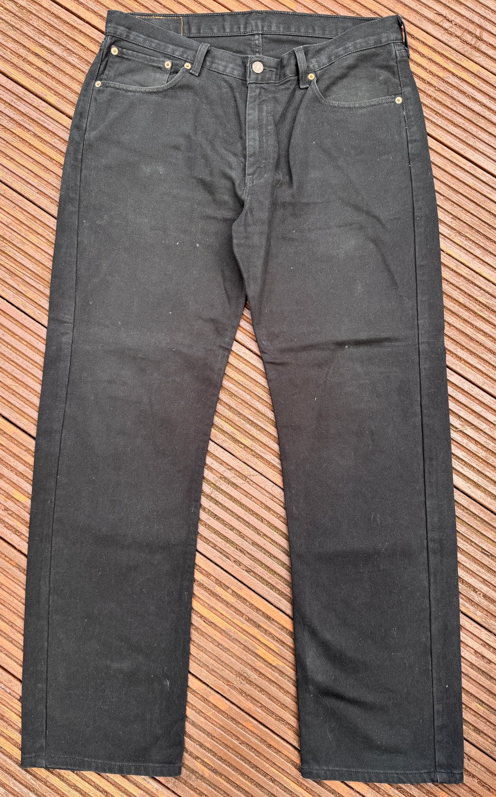 Levis 751 Mens Jeans W36 L32 Black Straight Leg Denim