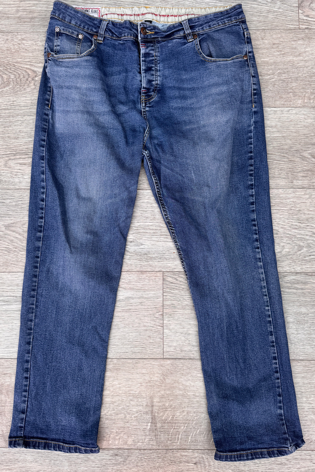 Joe Browns Mens Straight Leg Jeans W36 L28 Blue Denim Stretch Faded