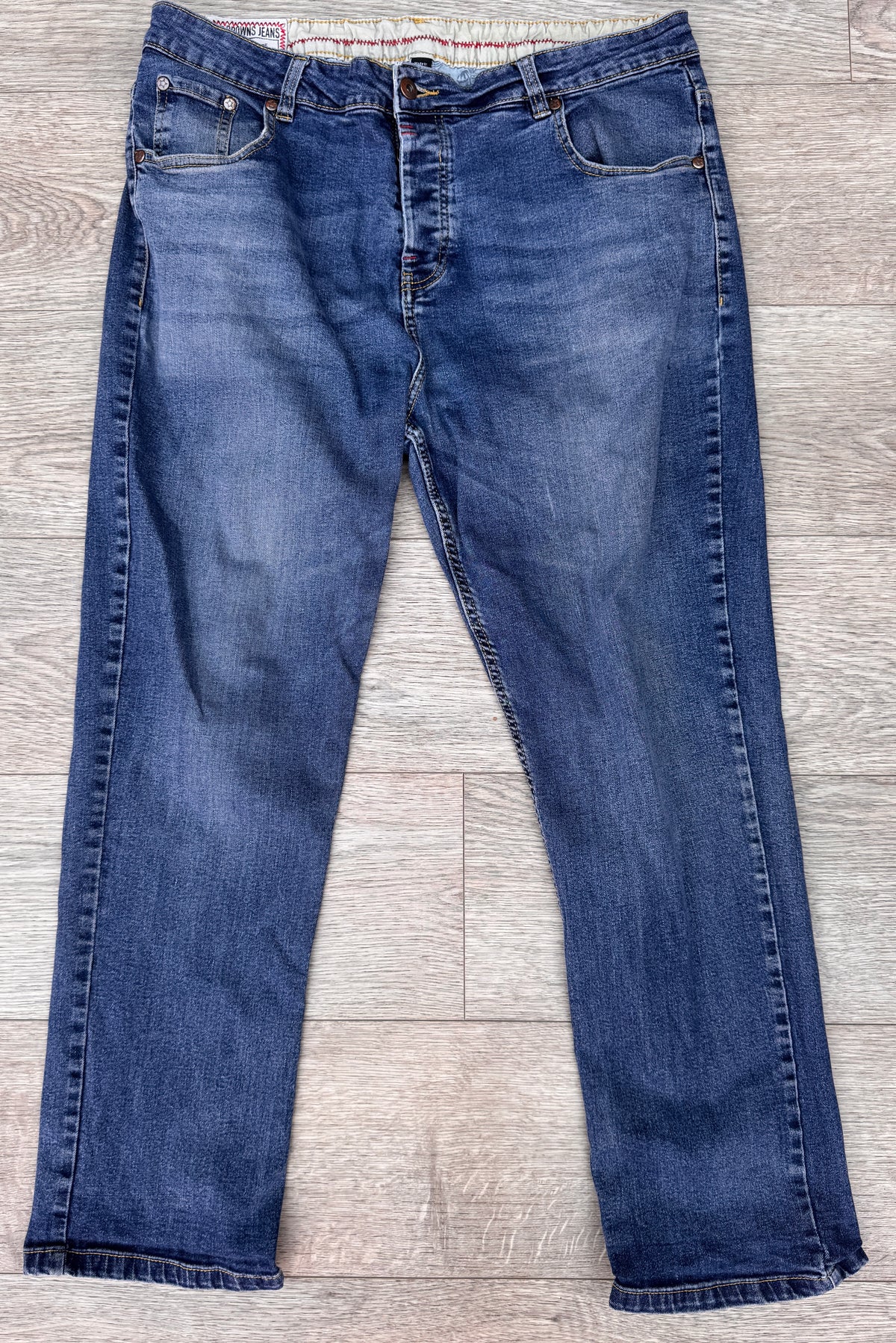 Joe Browns Mens Straight Leg Jeans W36 L28 Blue Denim Stretch Faded