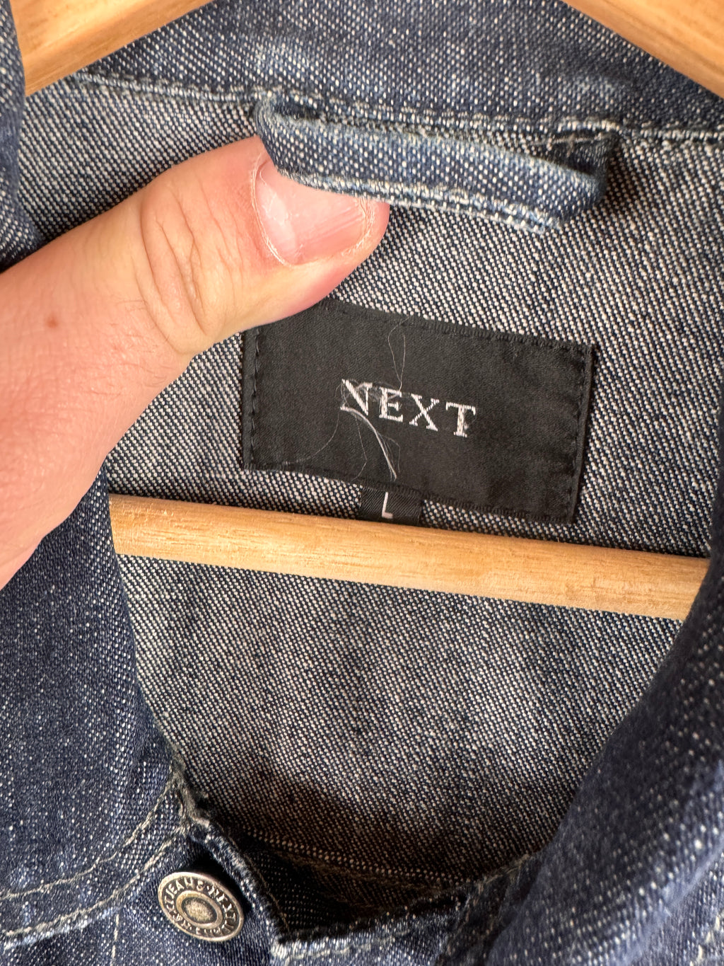 Next Womens Denim Jacket Large Dark Blue Indigo Trucker Western