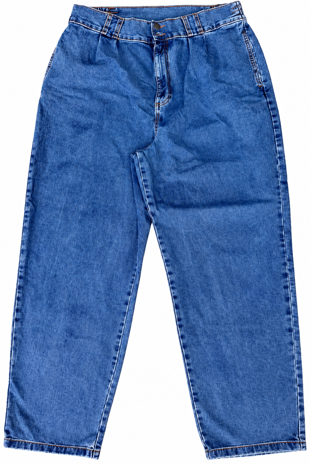 Lucy & Yak Womens Jeans W36R L30 Blue Denim Wide Leg Baggy Relaxed Fit