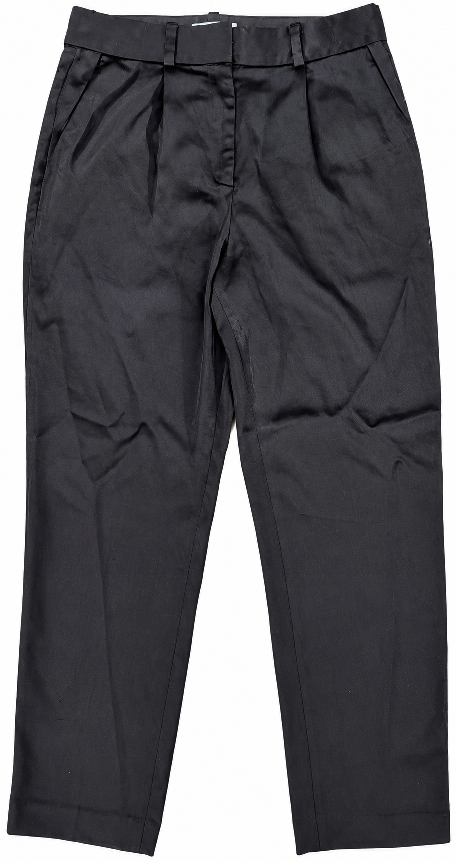 Reiss Womens Trousers UK 10 Black Tailored Smart Straight Leg Office