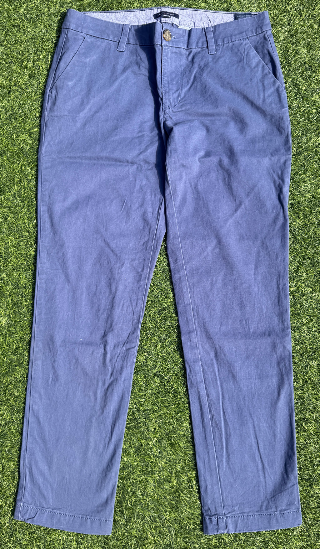 Tommy Hilfiger Womens Blue Chino Trousers Size 6 Straight Leg W 32 L 28