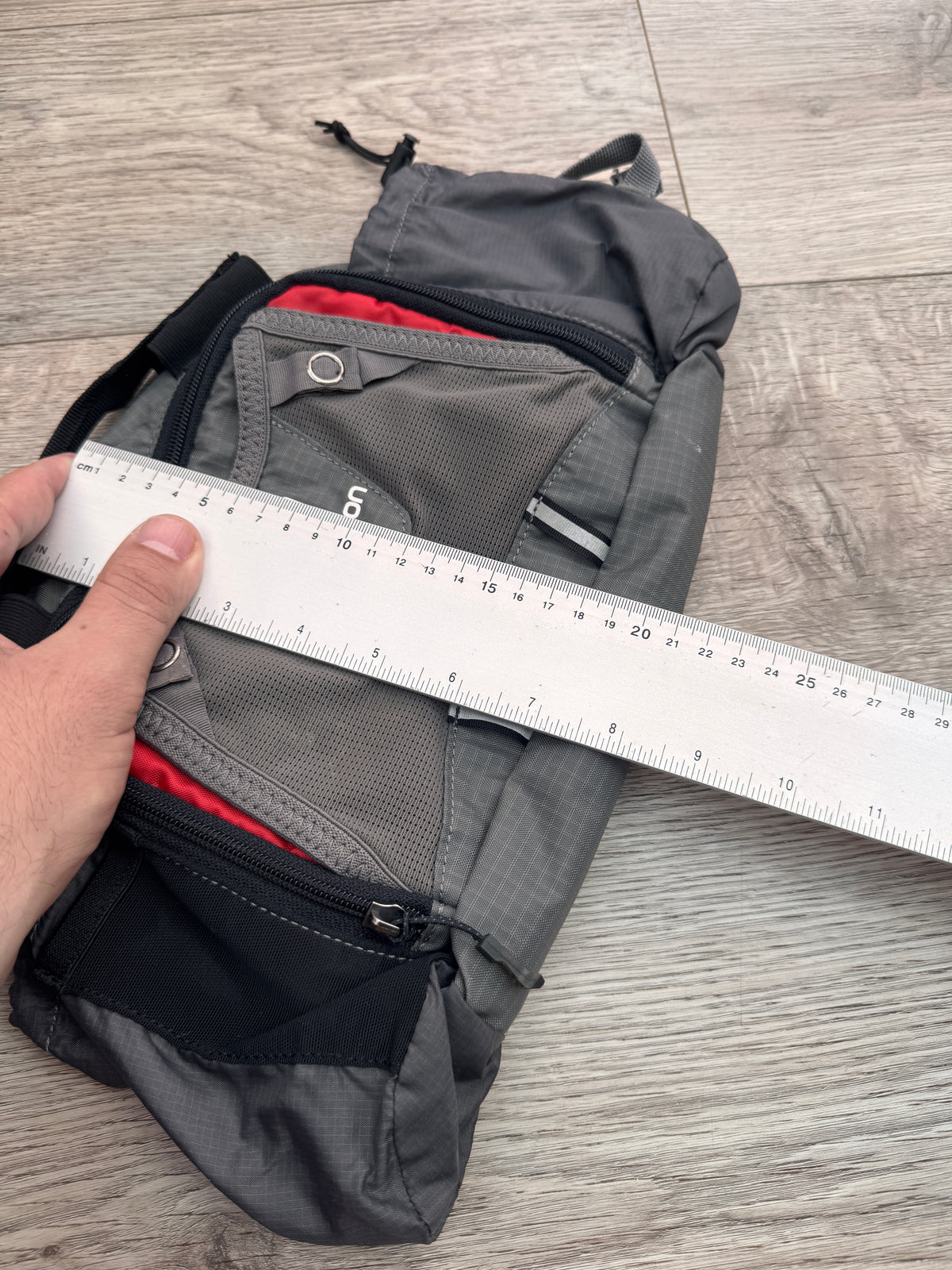 Salomon XA 5 Waist Pack Running Belt Grey Red Trail Hiking Hydration Bag