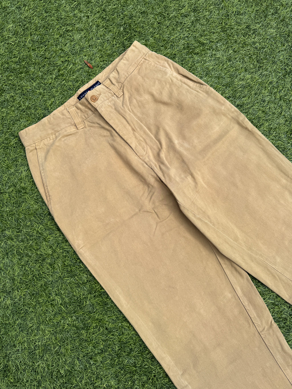 Tommy Hilfiger Mens Chino Trousers W30 L32 Beige Tan Straight Leg