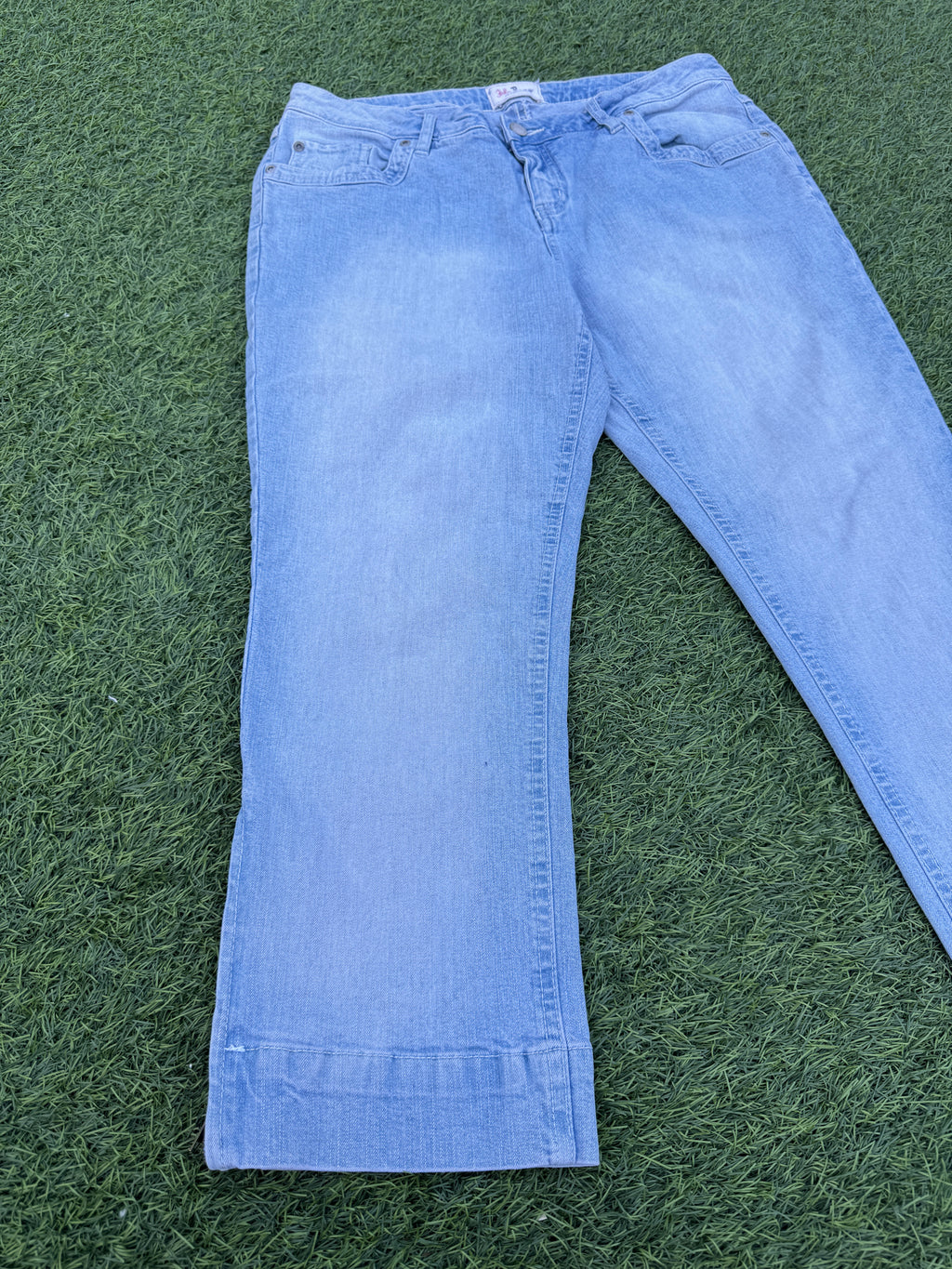 John Baner Womens Jeans W30 L33 Blue Wide Leg Flared Light Wash