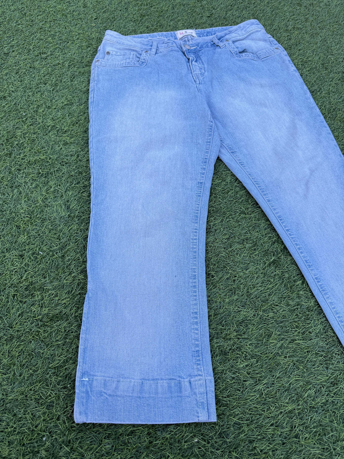 John Baner Womens Jeans W30 L33 Blue Wide Leg Flared Light Wash