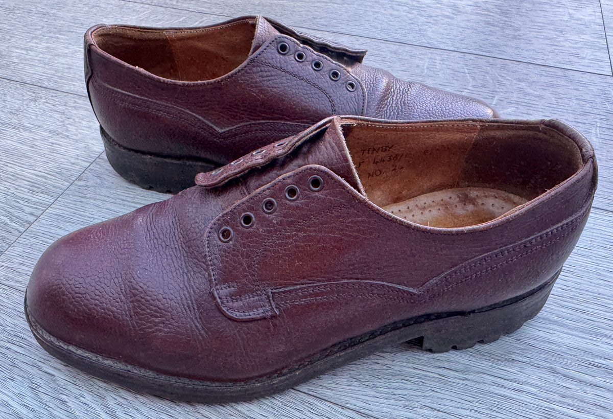 Vintage Joseph Cheaney Mens Brown Leather Derby Shoes UK 8 Made England