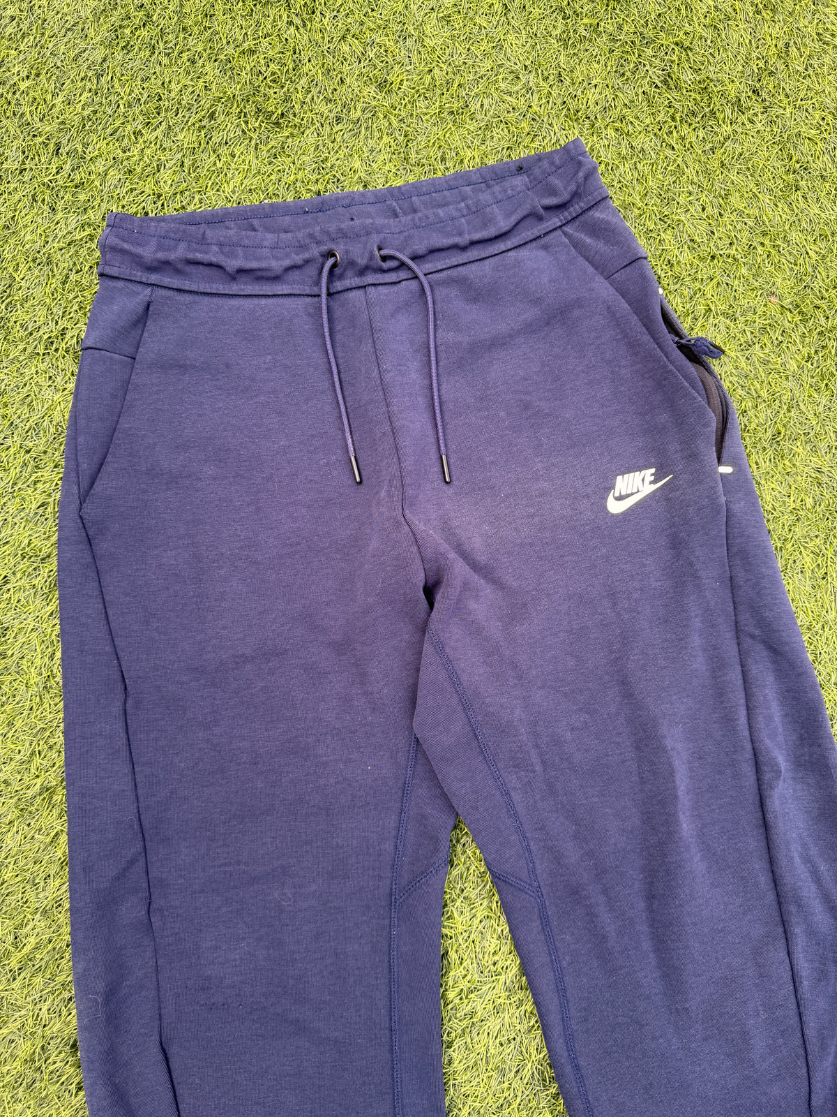 Nike Mens Joggers Small Navy Blue Tracksuit Bottoms Slim Fit Swoosh