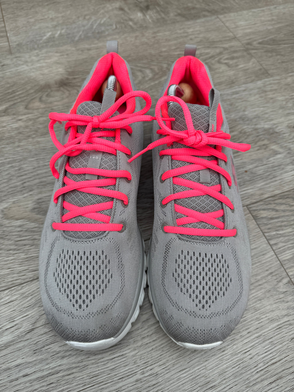 Skechers Womens Trainers UK 8 Grey Pink Memory Foam Lightweight