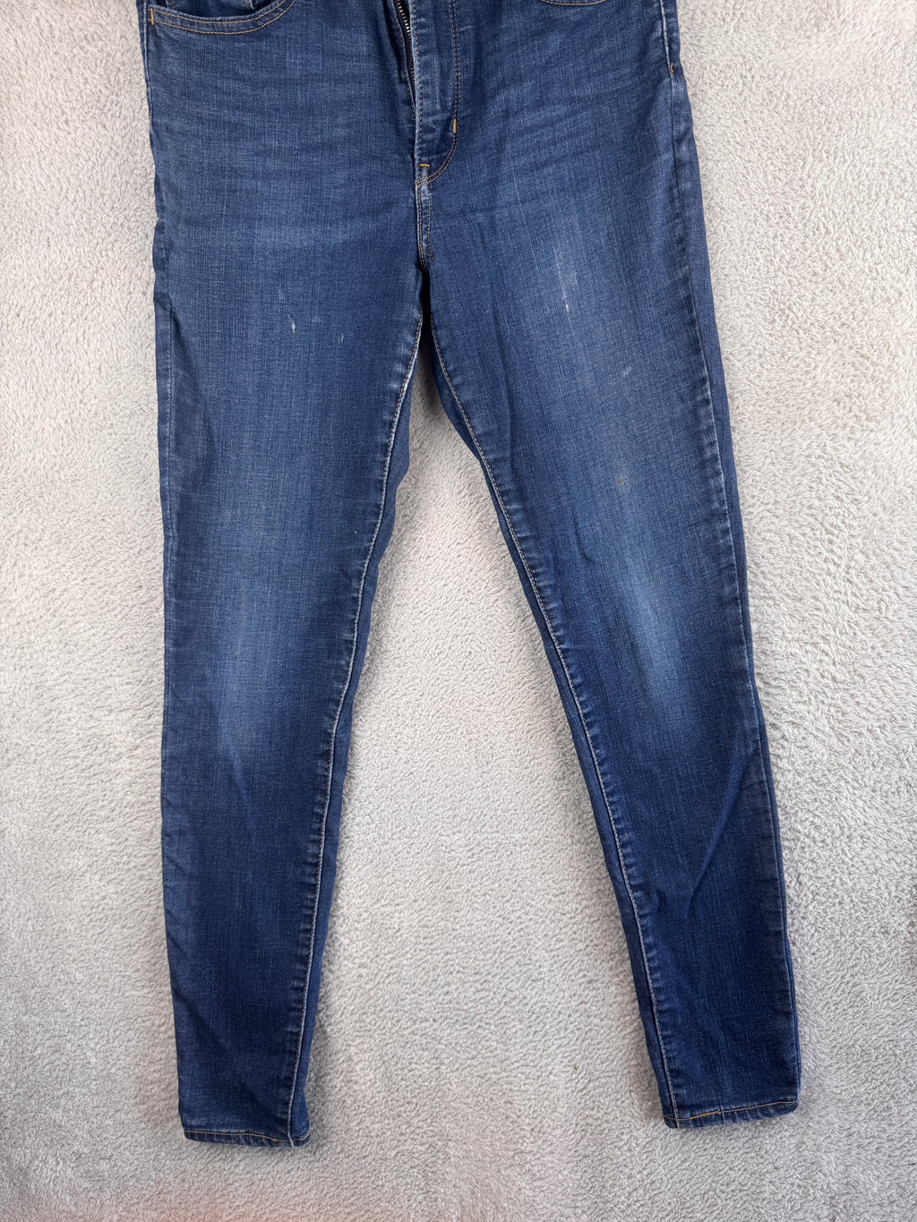 Levis 720 Womens Jeans W30 L30 High Rise Super Skinny Stretch Blue Denim