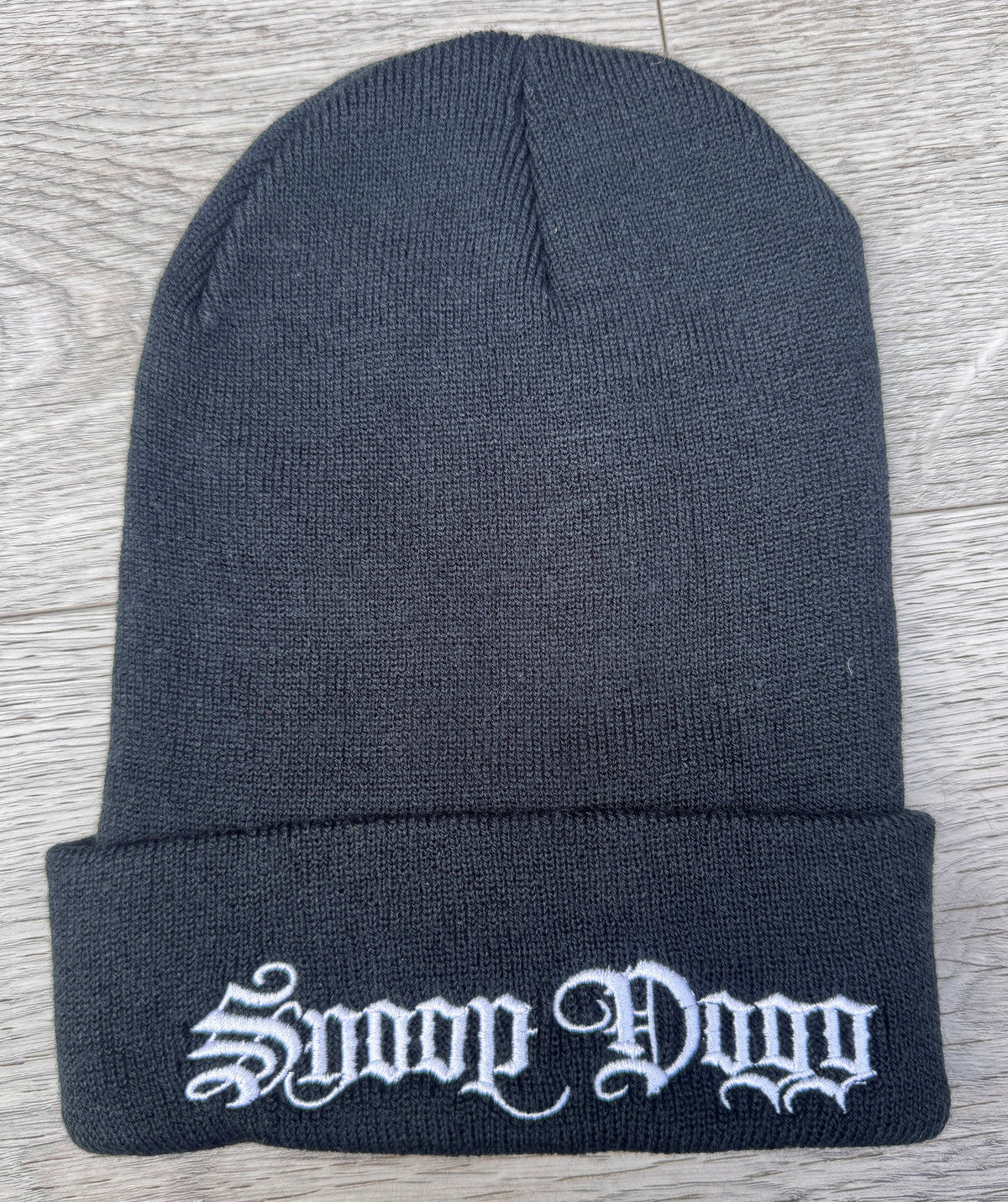 Snoop Dogg Beanie Hat Black White Embroidered Logo Hip Hop Rap