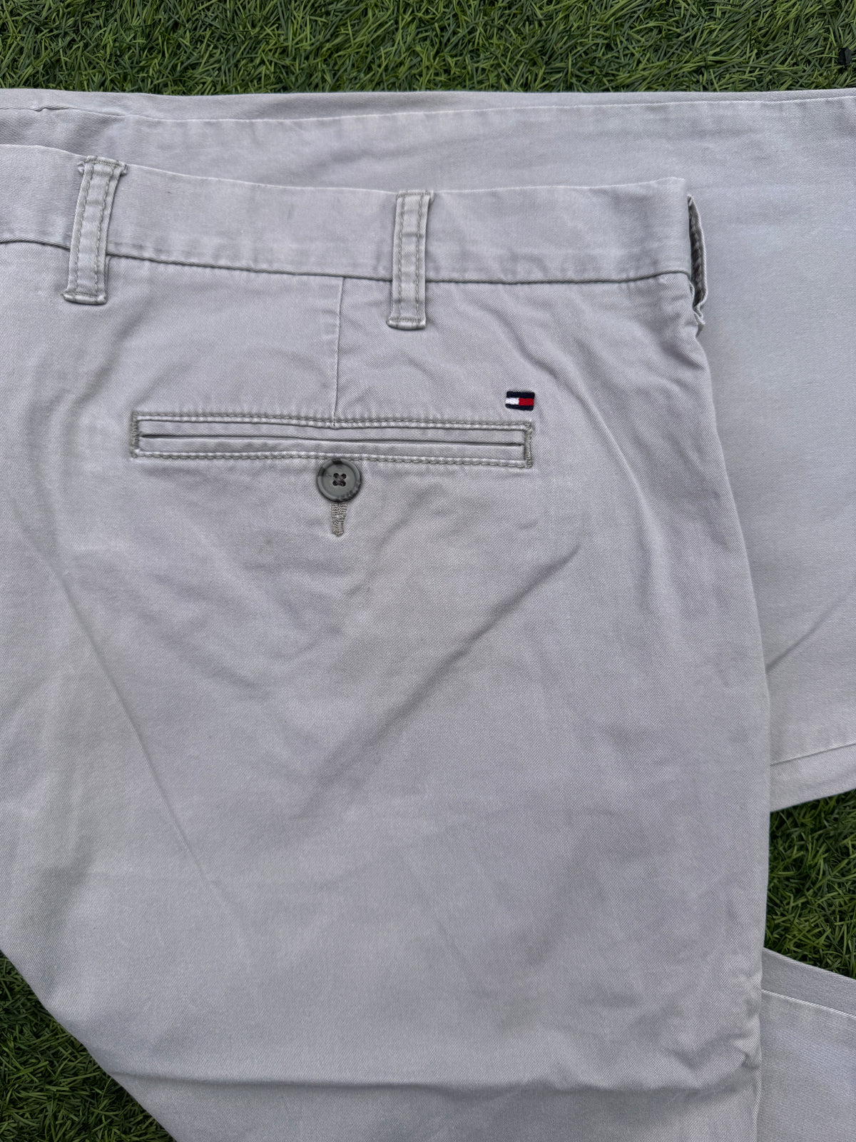 Tommy Hilfiger Mens Chino Trousers W40 L30 Grey Custom Fit Relaxed