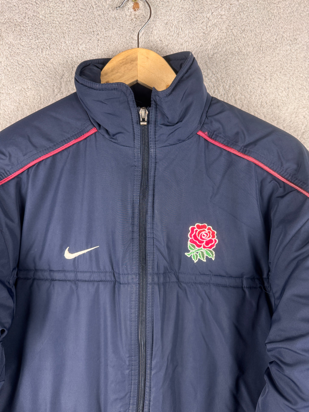 Vintage Nike Team England Rugby Union Jacket Mens Small Navy Padded Coat RFU