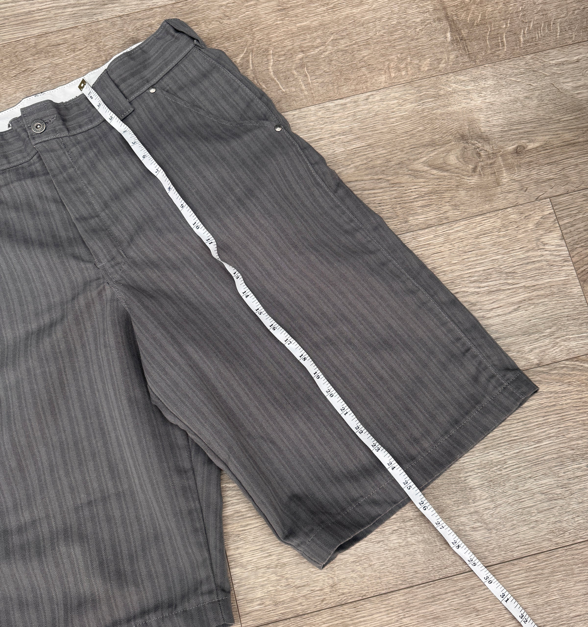 Dickies Mens Shorts W36 Grey Stripe Regular Fit Workwear Skate Cargo Work