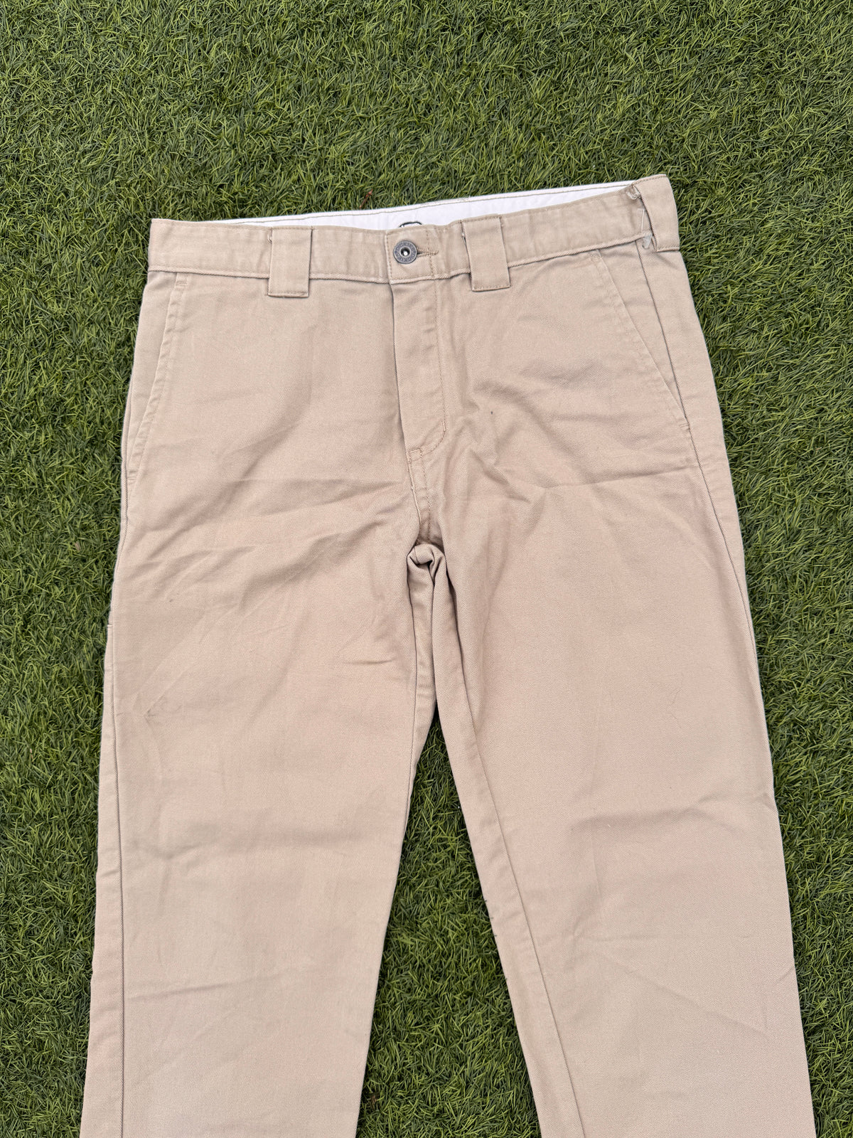 Dickies Womens Beige Chino Trousers Skinny Straight Fit W30 L30