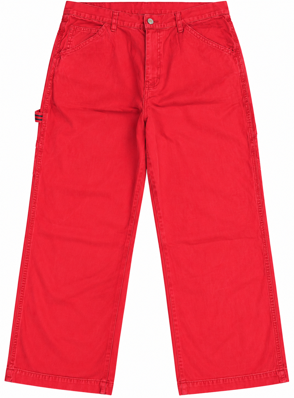 Tommy Hilfiger Womens Red Carpenter Jeans Wide Leg Utility W 32 L 25
