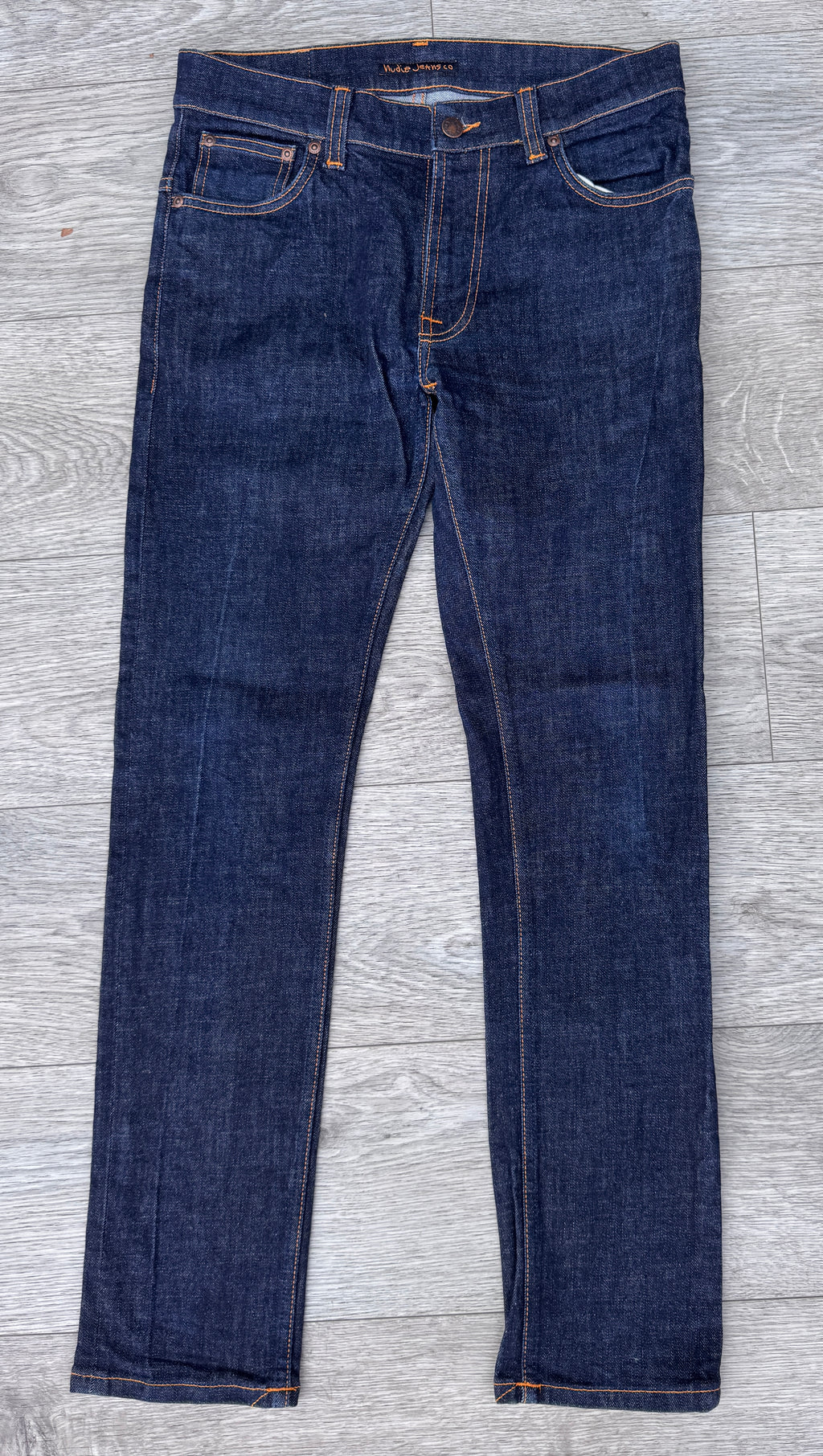 Nudie Jeans Co Thin Finn Mens Jeans W31 L30 Dark Blue Dry Twill Slim Fit