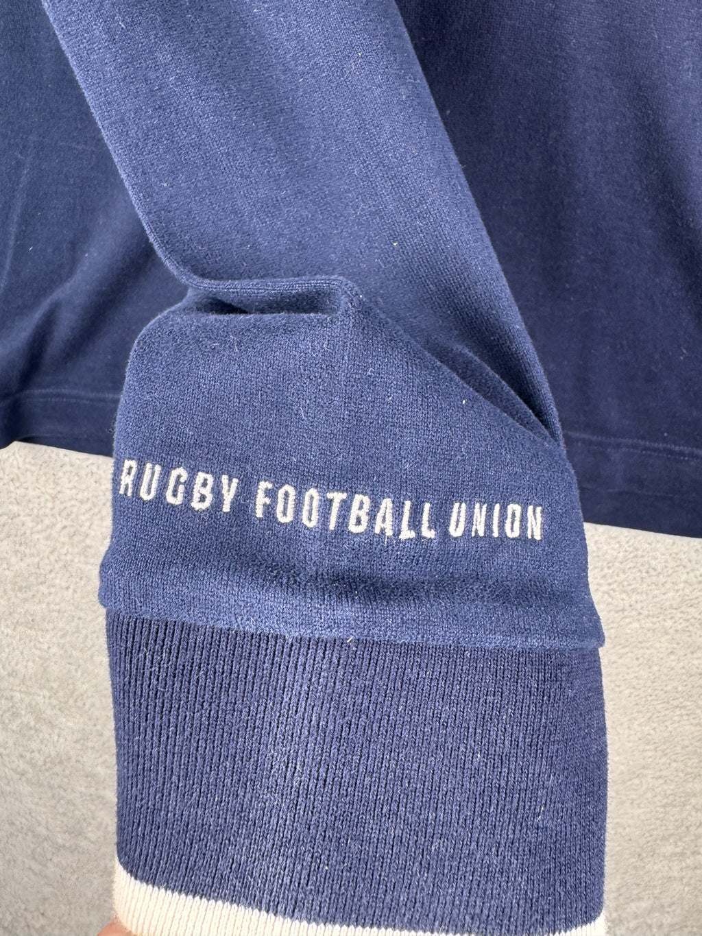 England Rugby RFU Mens 2XL Navy Long Sleeve Rugby Shirt 1871 Rose Retro